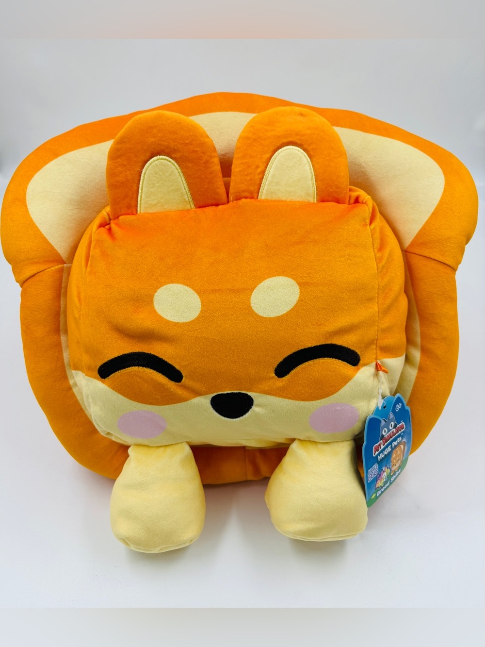 NWT Pet Simulator Large Bread Shiba Dog Plush with Roblox DLC Code Unused 16”